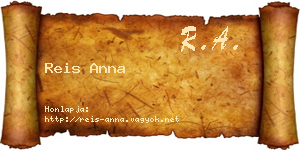 Reis Anna névjegykártya